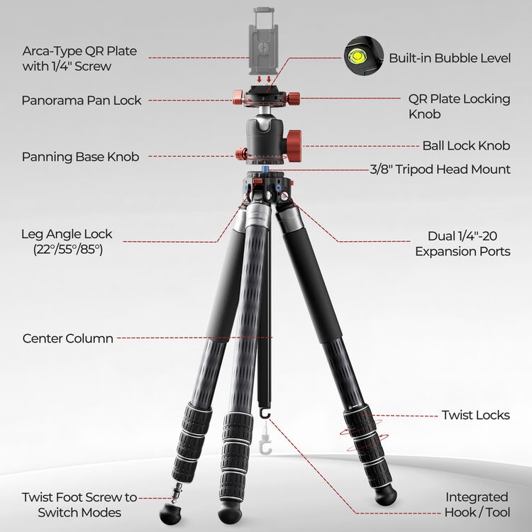 5-in-1 Real Multi Tripod – Carbon Fiber Versatile Support System
