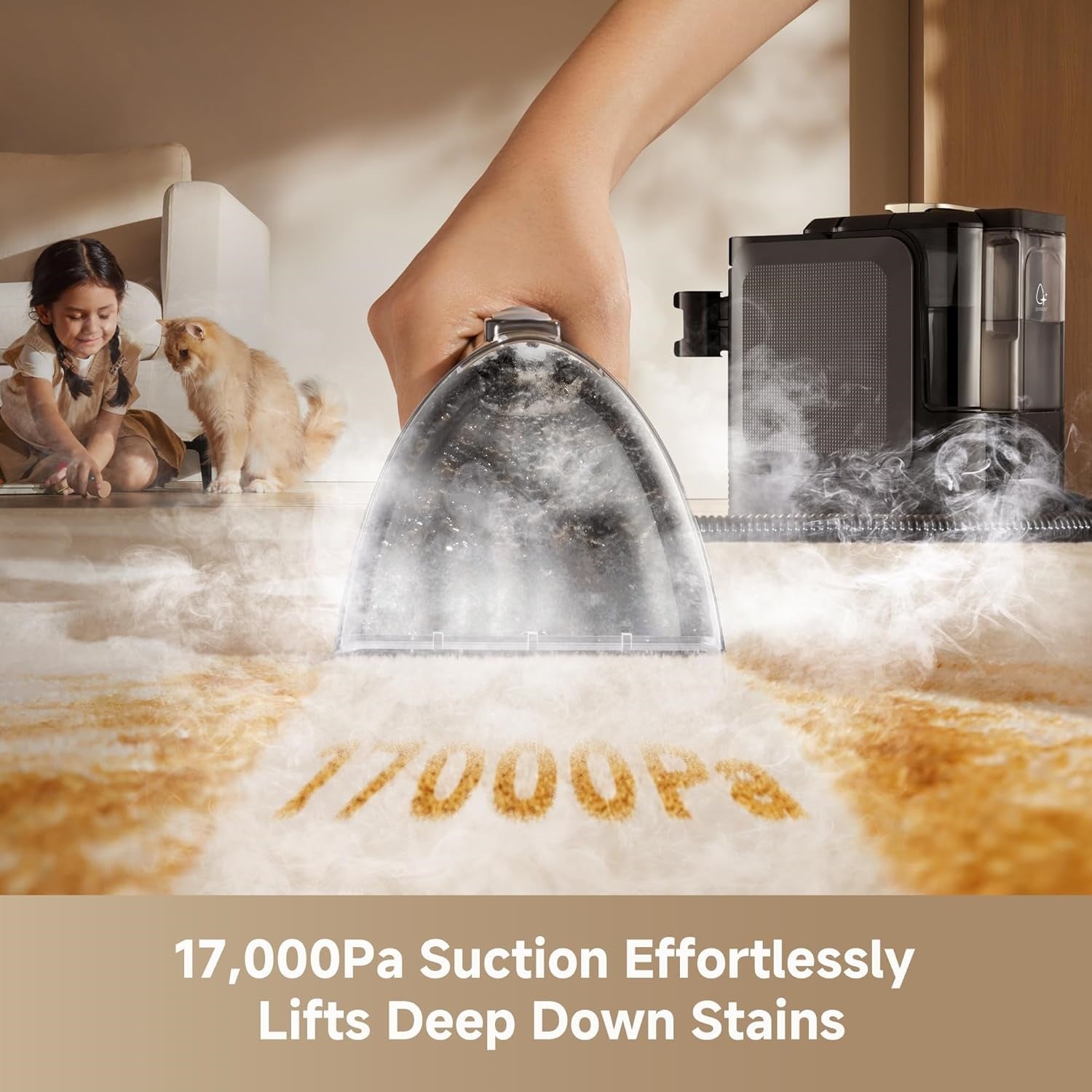 Multi-Surface Steam &amp; Carpet Cleaner – Strong Suction  Deep Steam Wash
