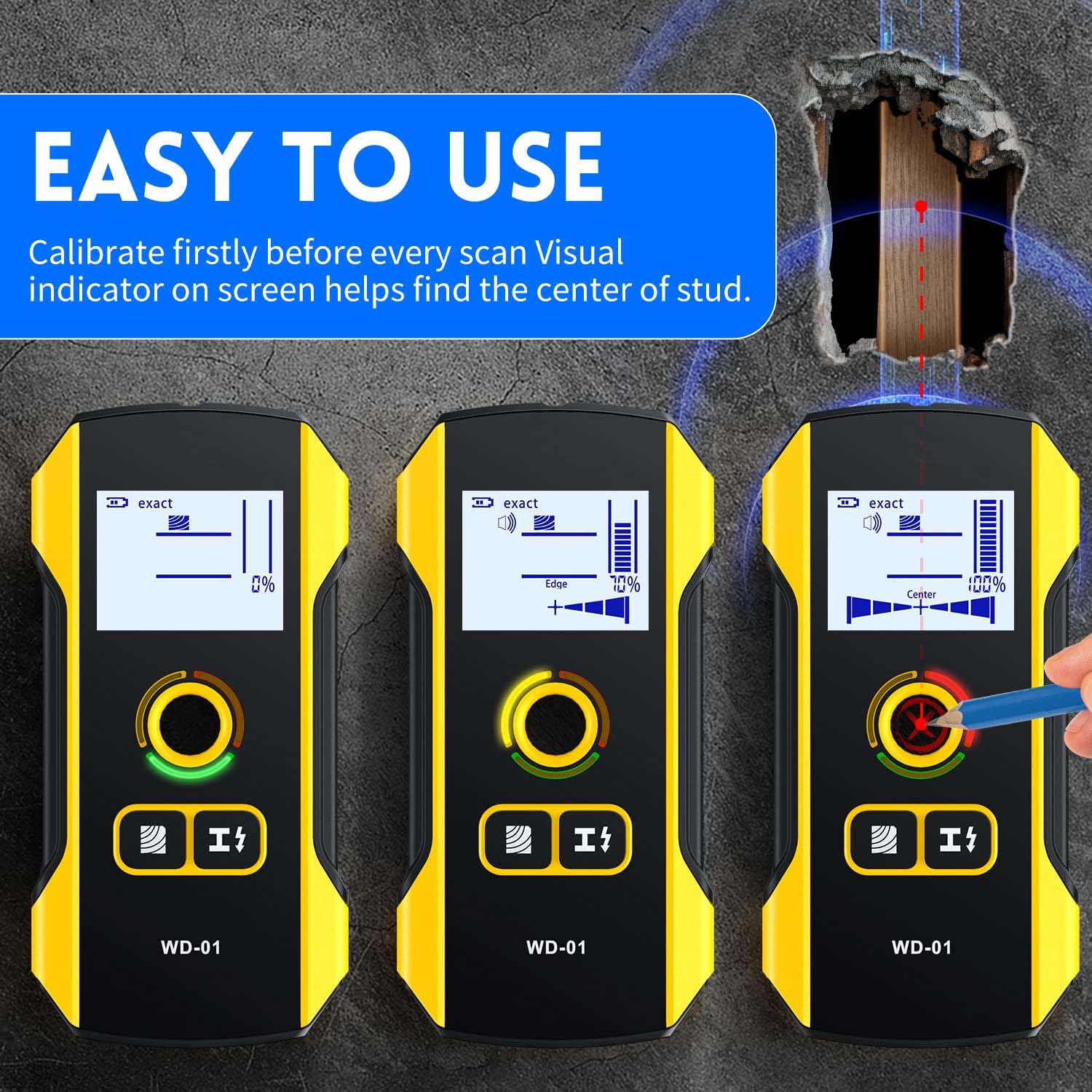 Premium Wall Scanner Stud Finder – Electronic Wall Stud Detector for Wood & Metal Studs