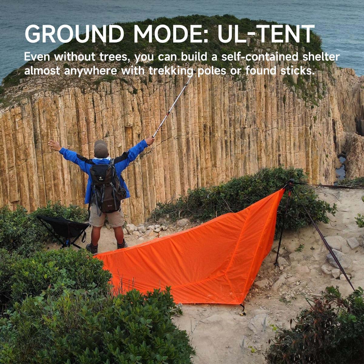11ft Hammock with Net and Rain Fly Tarp – 4 in 1 Camping Hammock Tent, Ultralight Portable Double