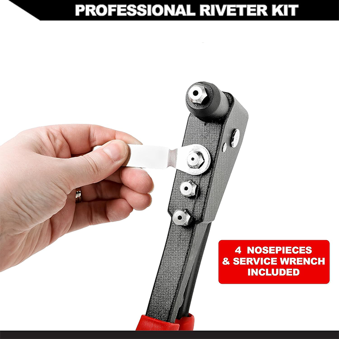 Professional rivet gun, containing 60 rivets