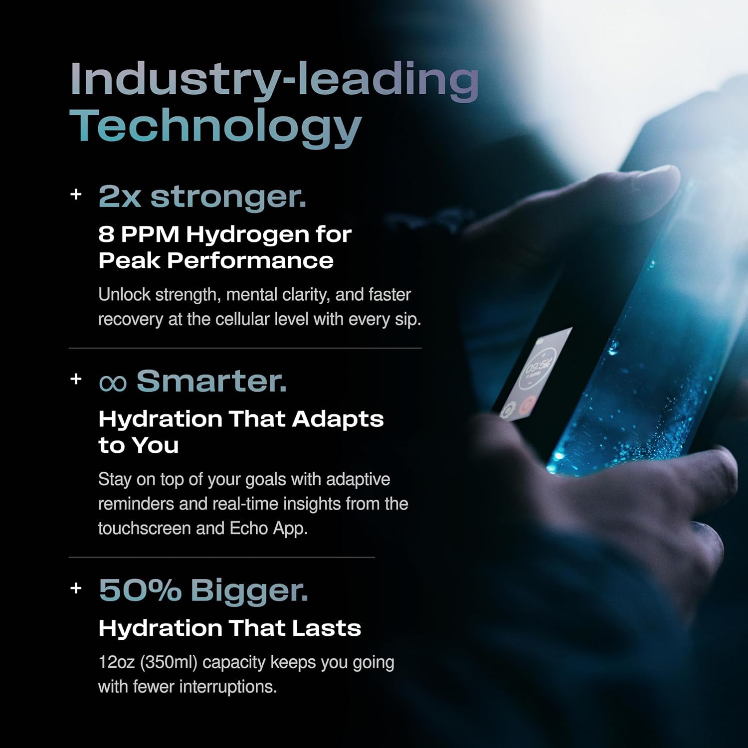 Hydrogen Water Bottle – Active Hydration with LCD Touch Screen