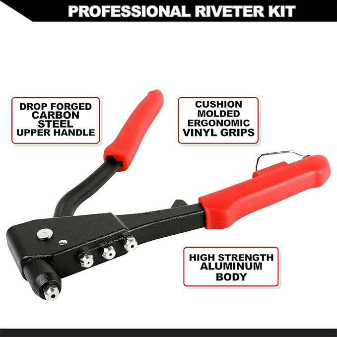 Professional rivet gun, containing 60 rivets