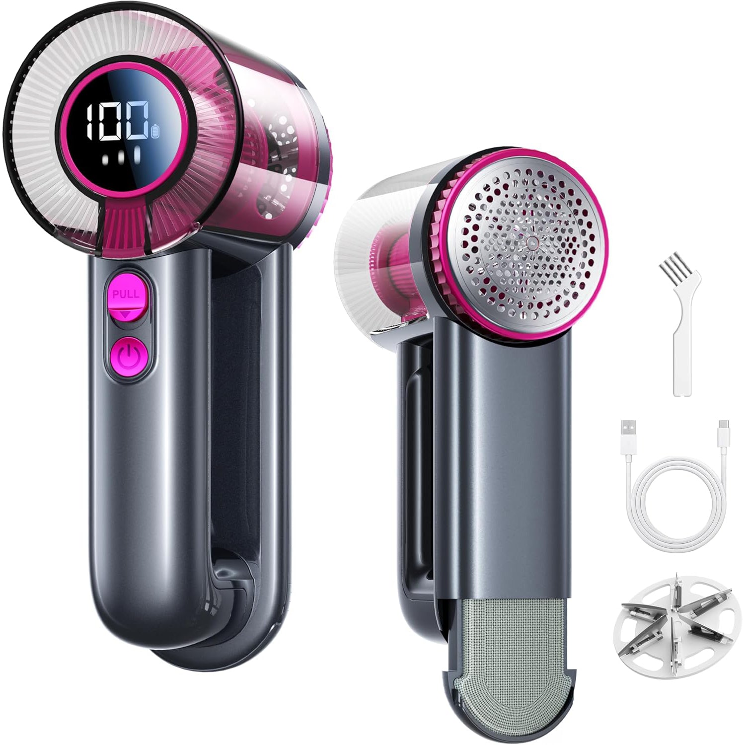 2-in-1 Rechargeable Fabric Shaver – 3-Speed Adjustable with LED Display & Type-C Fast Charging