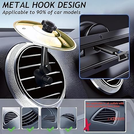 Mini Drum Crash Cymbal For Car Vent