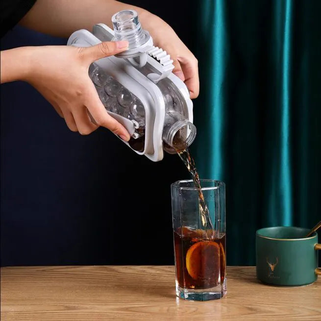 2-in-1 Water Bottle & Ice Ball Maker – Portable Ice Mold
