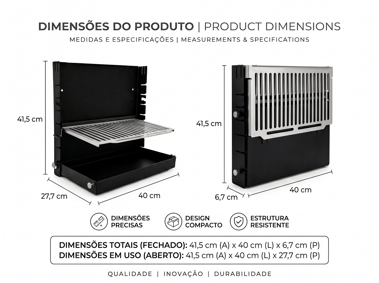 Wall Mounted Grill – Compact Foldable BBQ System