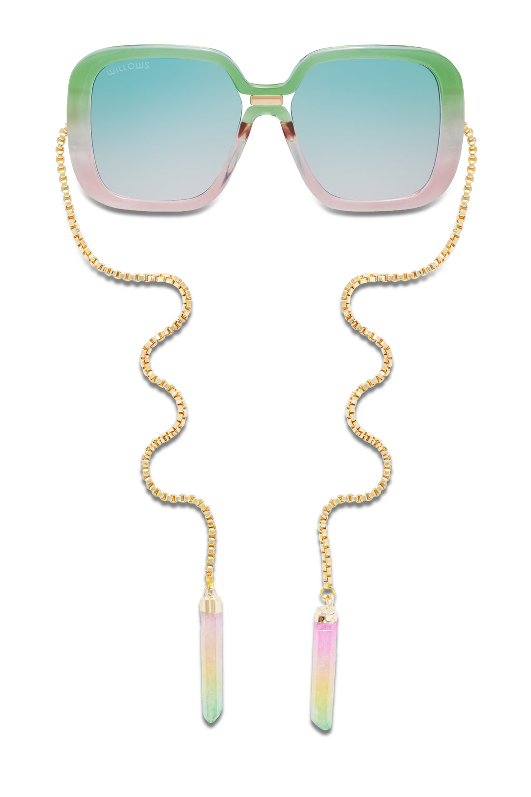 Vibrant Multi-Faceted Gemstone Sunglass Holder Necklace for Summer Festivals, Beach Travel & High-Fashion Layering