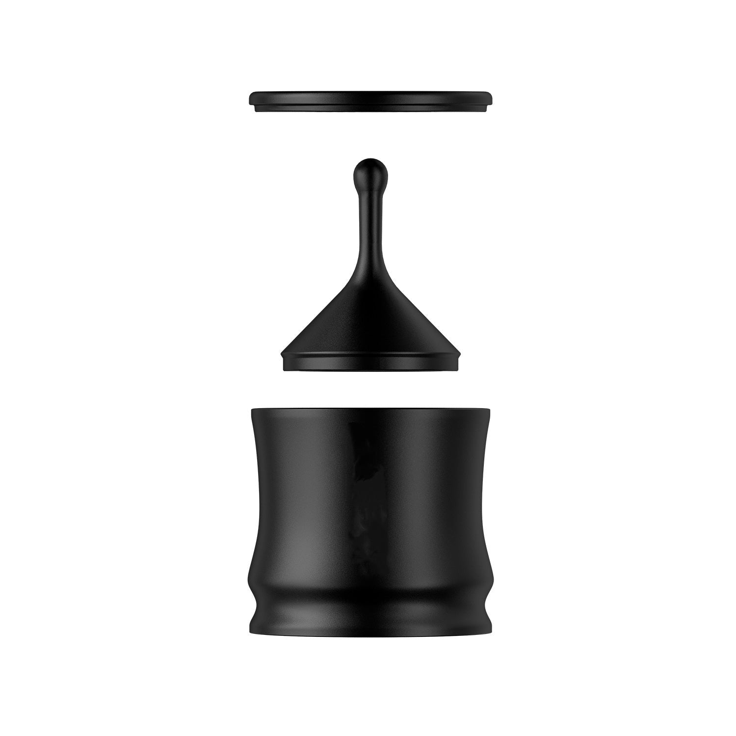 Premium Kinetic Vibrational Dosing Funnel – Push-Activated Mechanical Settling Ring for Fluffy Espresso Grounds