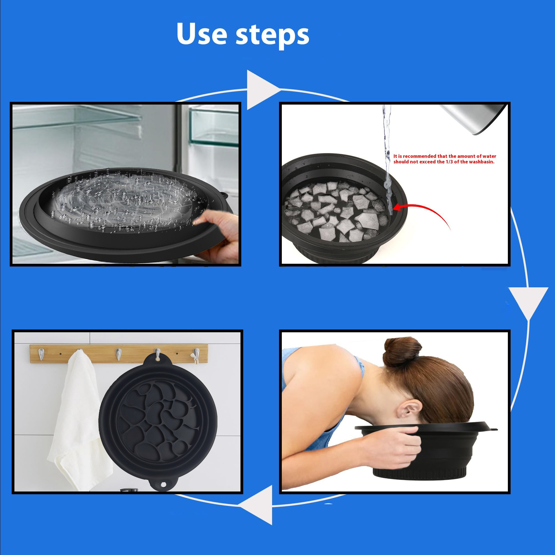 Collapsible Silicone Facial Ice Bowl – Built-in Ice Tray for Skincare, Acne Relief, and Face Tightening