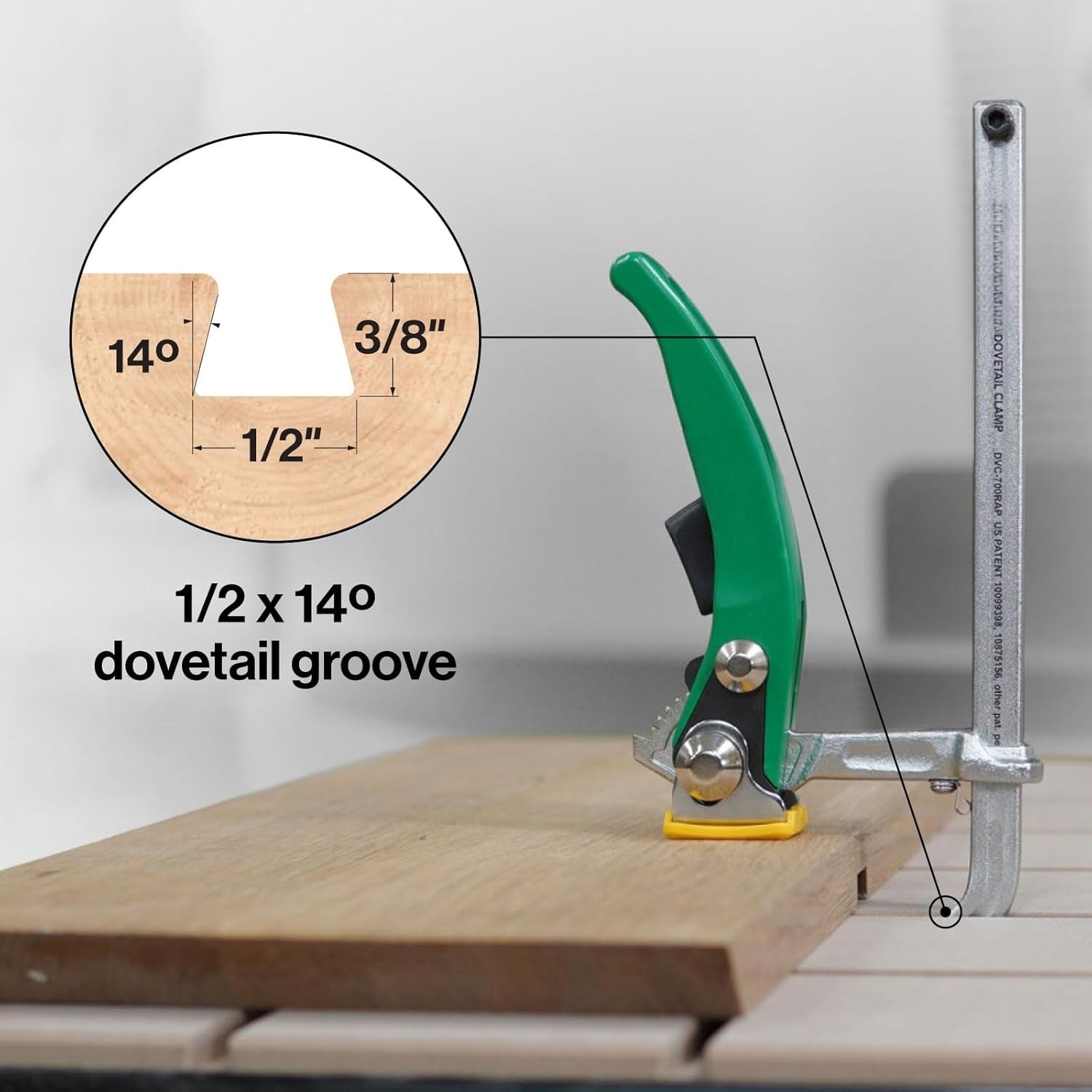 Trackless Dovetail Ratchet Clamp with Instant-Pump Mechanical Lever & Pro-Grade Heavy-Duty Down-Force