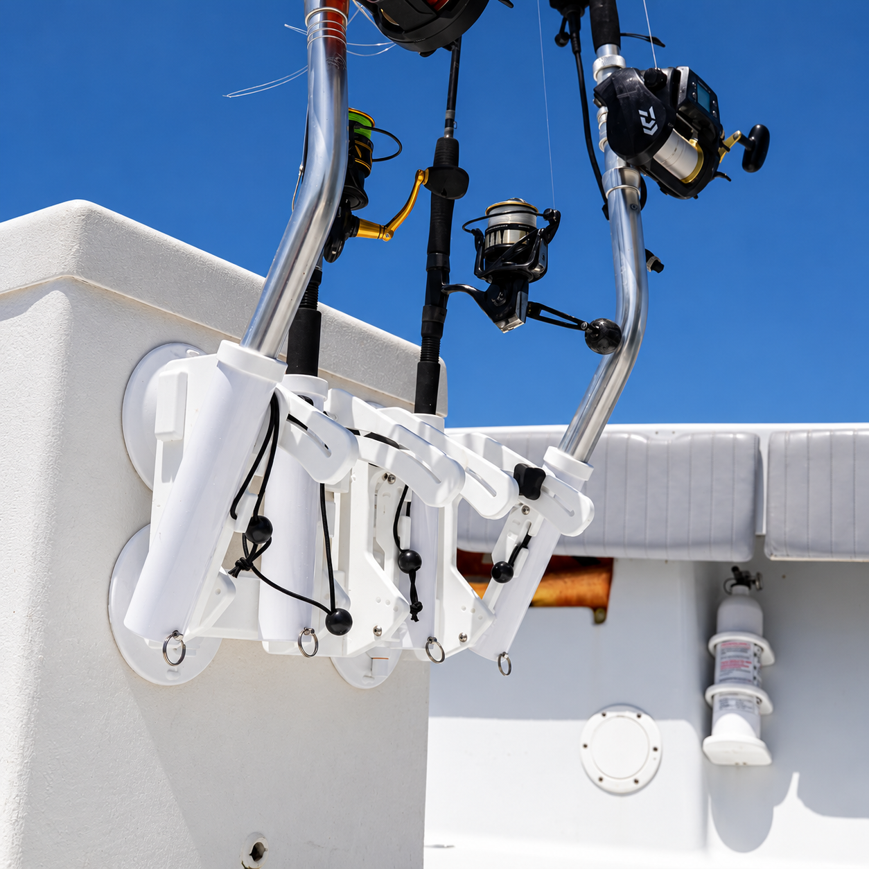 TideTrek R4 — Adjustable Vacuum-Mount Fishing Rod Rack