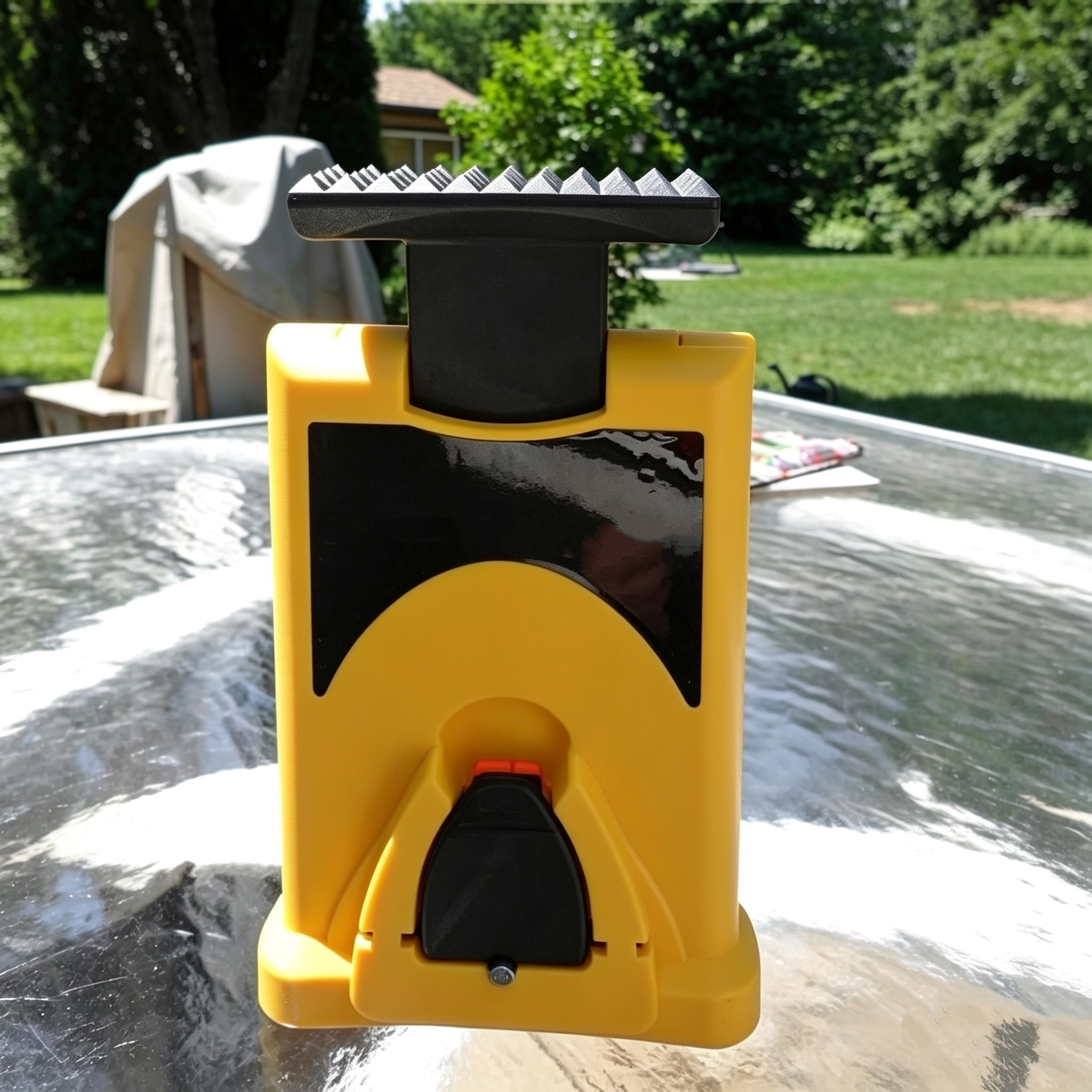 Rapid-Hone Chainsaw Bar-Mounted Sharpening Attachment with 5-Second Fast-Clamp Structural Housing