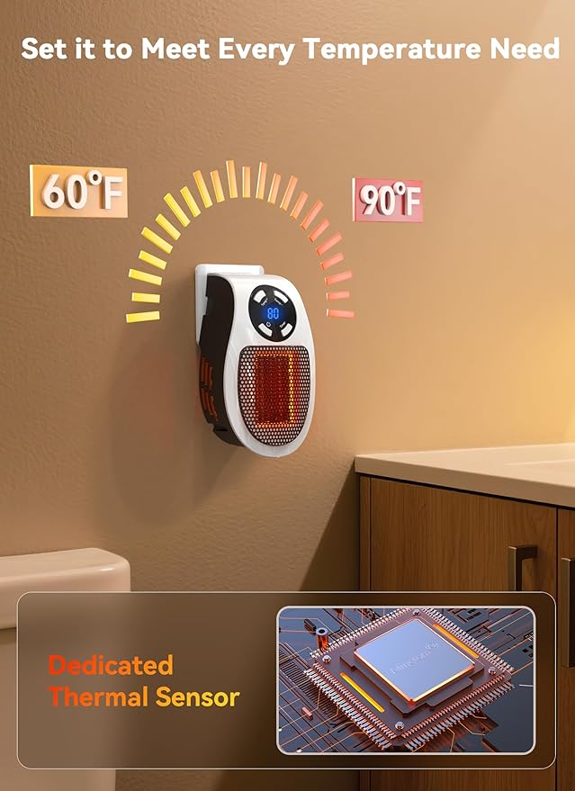 🔥 Plug-In Electric Adjustable Heater