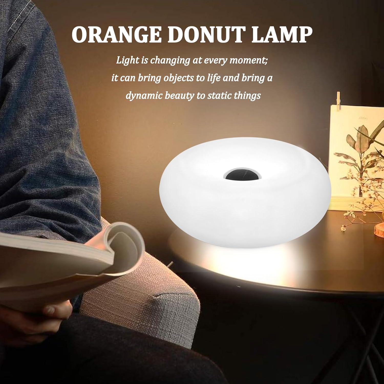 Minimalist Nightstand Lamp with Anti-Flicker Ambient Warm Glow for Bedroom & Living Room Decor