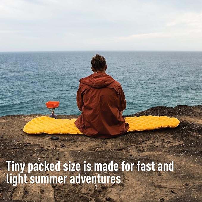 Ultralight Backcountry Sleeping Pad with Inflatable Mattress Air Cells & Multi-Layer Thermal Insulation