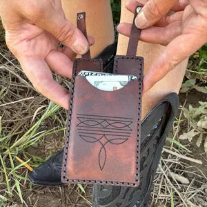 Western Boot Wallet with Snap Strap