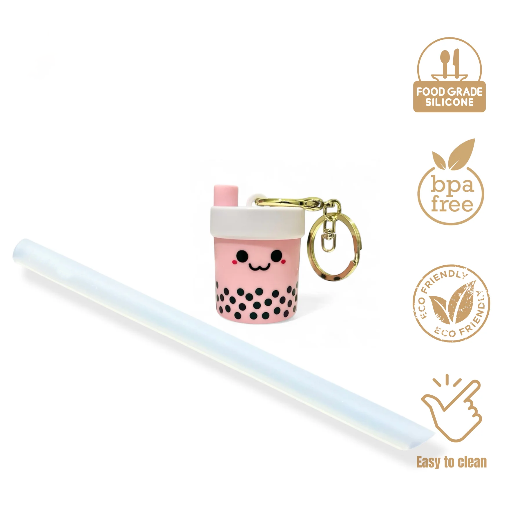 Reusable Pearl Milk Tea Straw - Portable Collapsible Design, Eco-Friendly, Leak-Proof