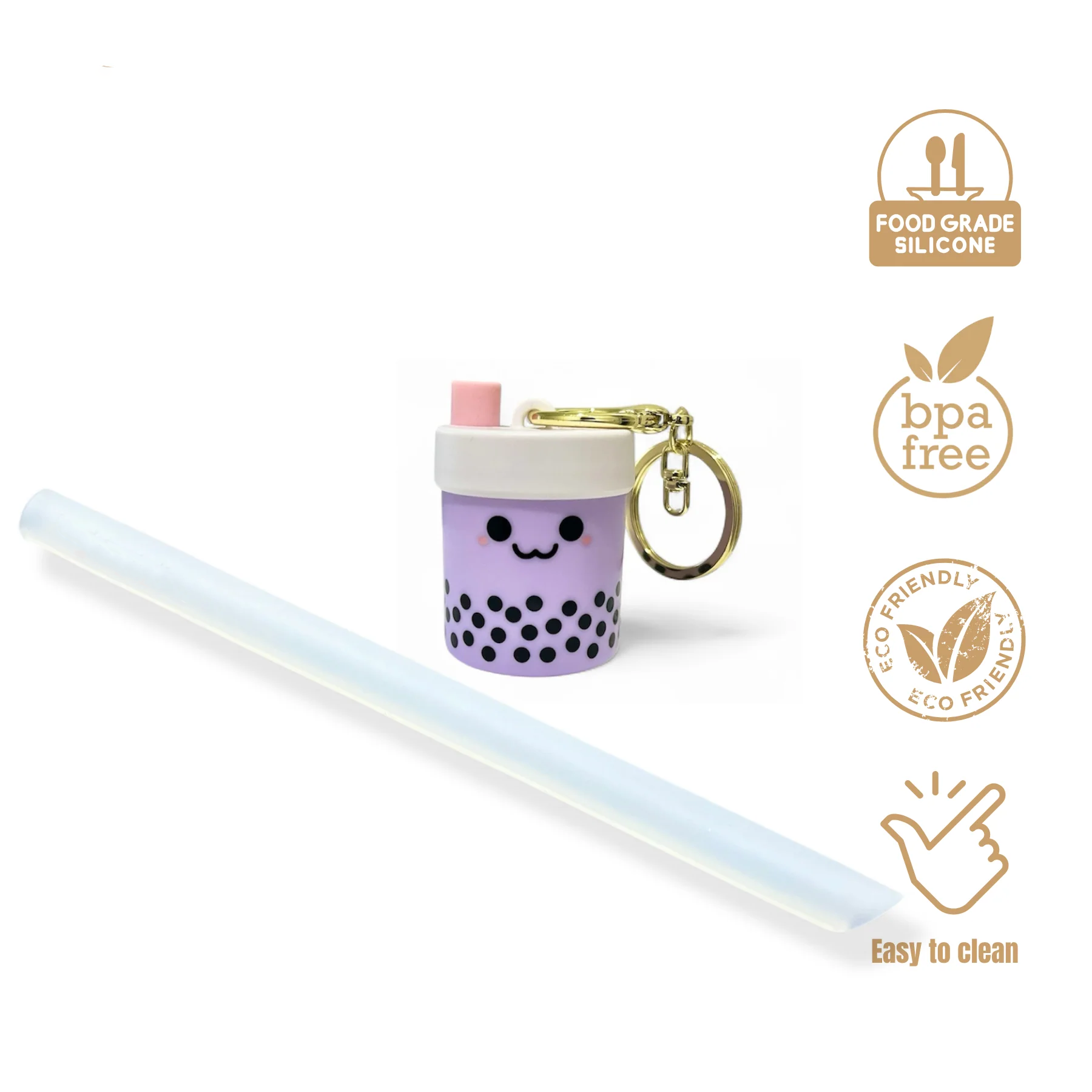 Reusable Pearl Milk Tea Straw - Portable Collapsible Design, Eco-Friendly, Leak-Proof