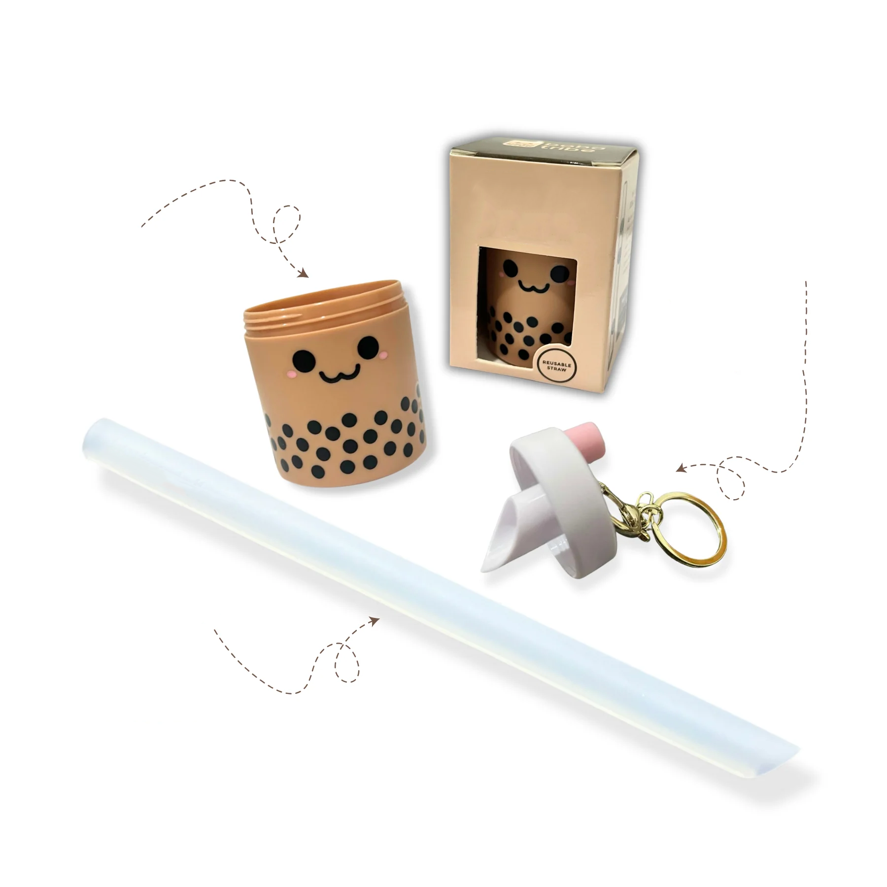 Reusable Pearl Milk Tea Straw - Portable Collapsible Design, Eco-Friendly, Leak-Proof