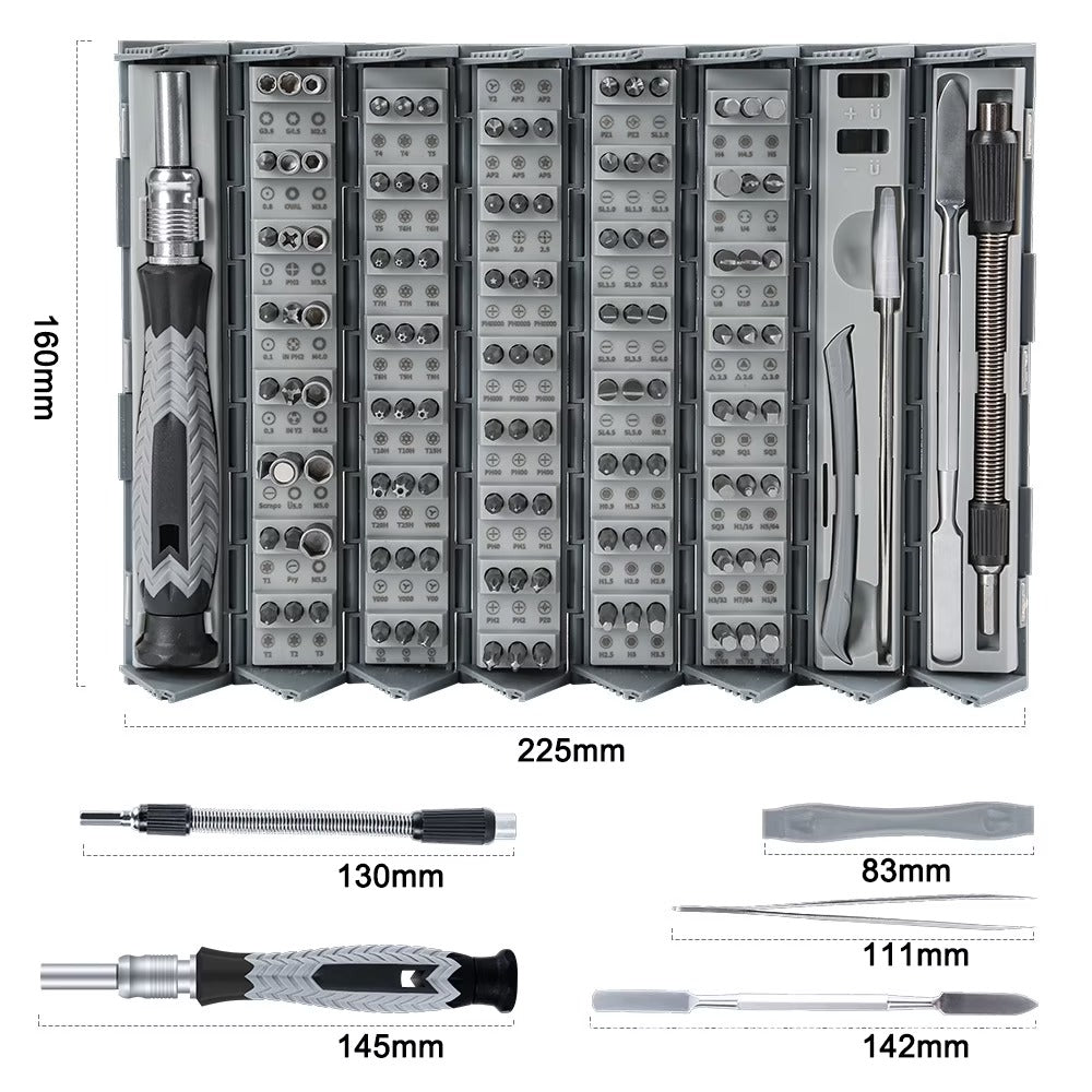 126-Piece Screwdriver Set – 120 CRV Bits
