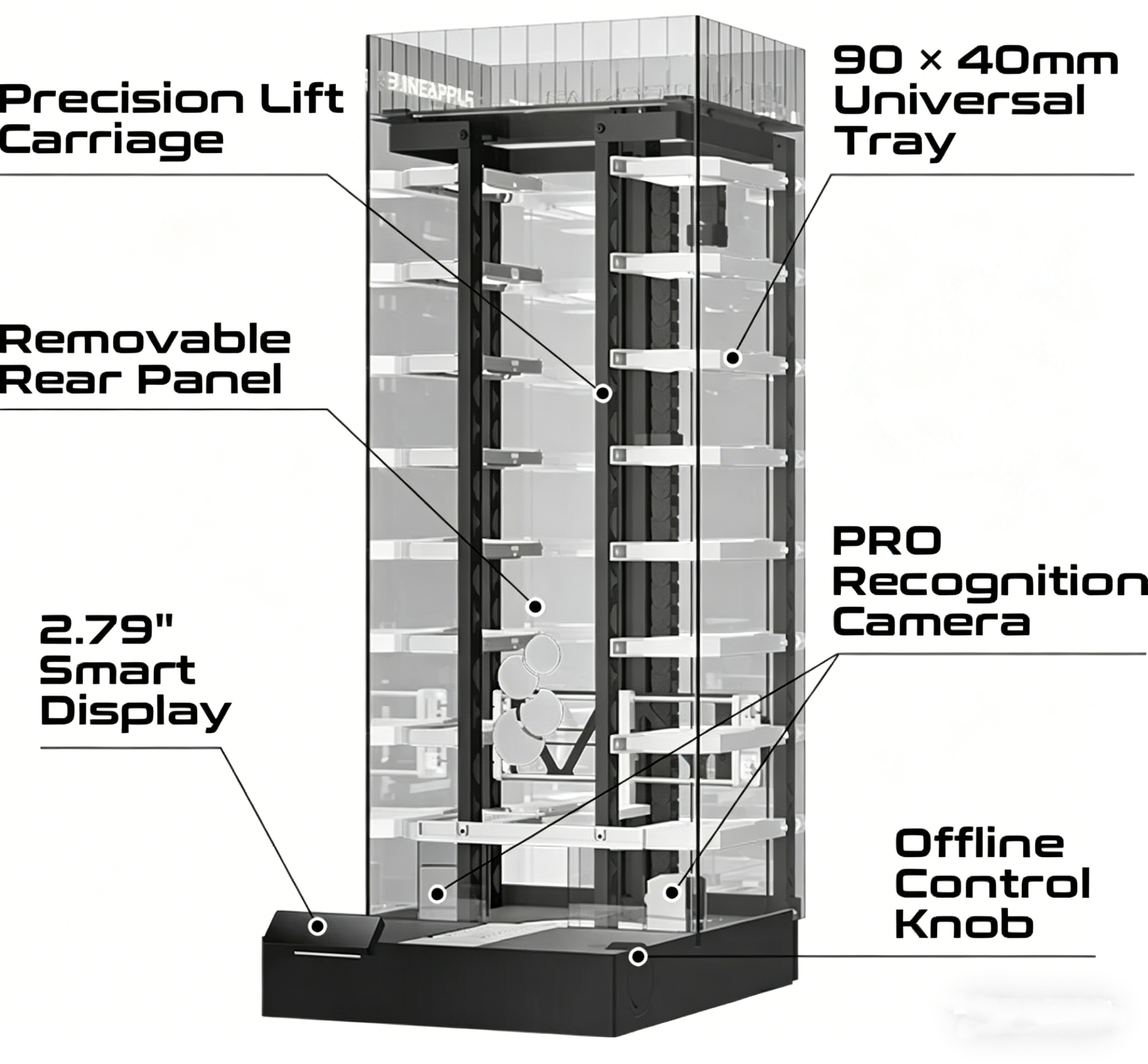 Smart Display Garage for 1:64 Scale Models – App-Controlled, 14 Slots, PRO Recognition Available