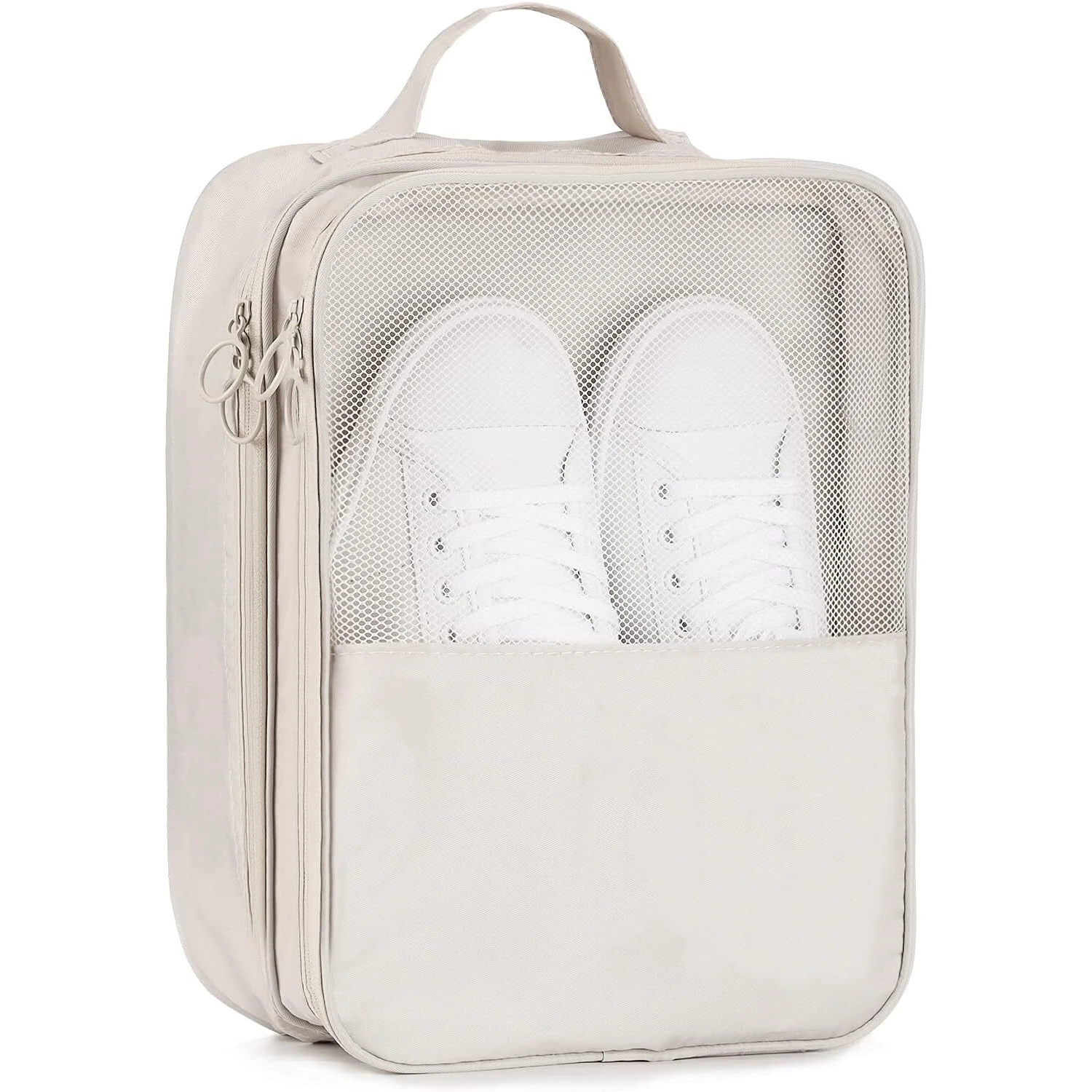 Travel Shoe Bag | Holds 3 Pairs of Shoes | Multifunctional Organizer | Beige