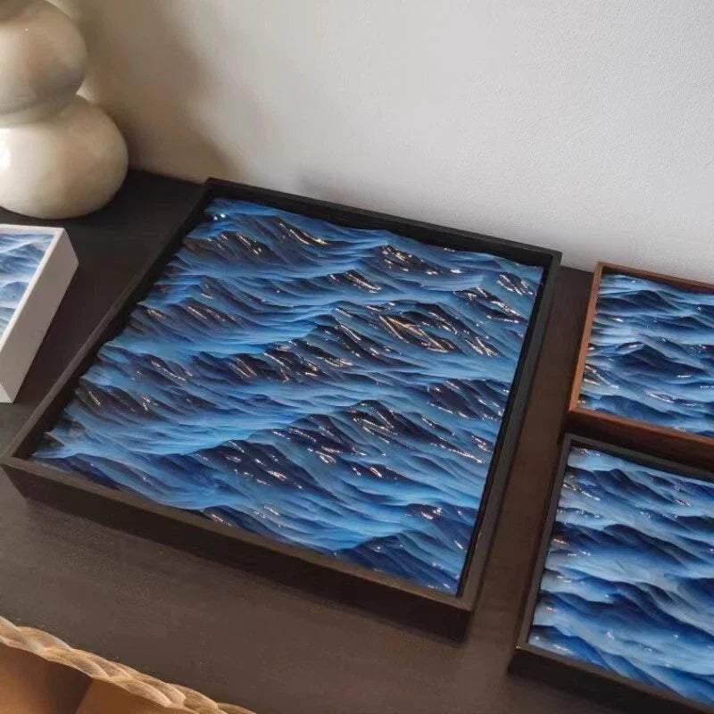 Ocean Plaster Decorative Ornament – Coastal Desktop & Sideboard Art