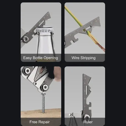 20-in-1 Credit Card Multi-Tool – Stainless Steel Wallet EDC Tool