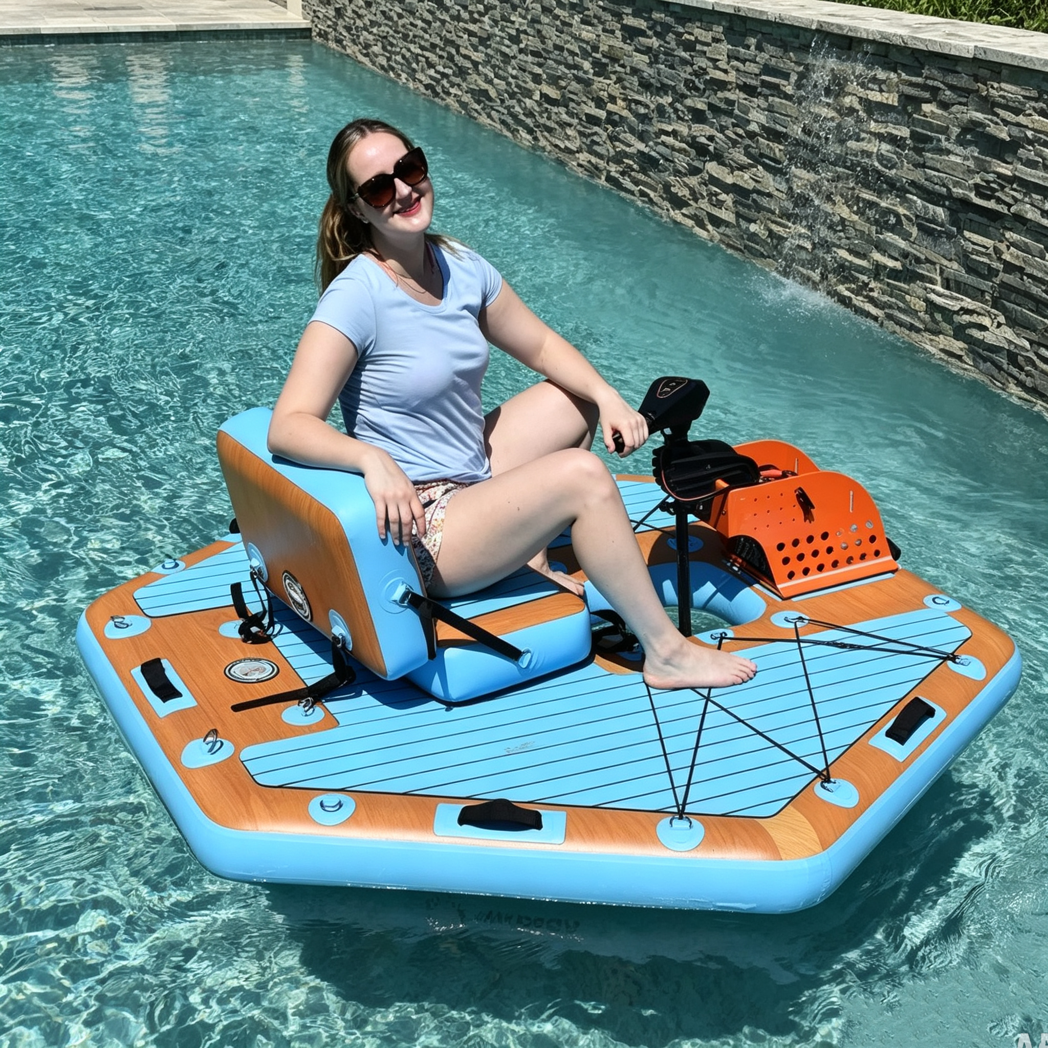 Inflatable Hexagon Mini Electric Boat