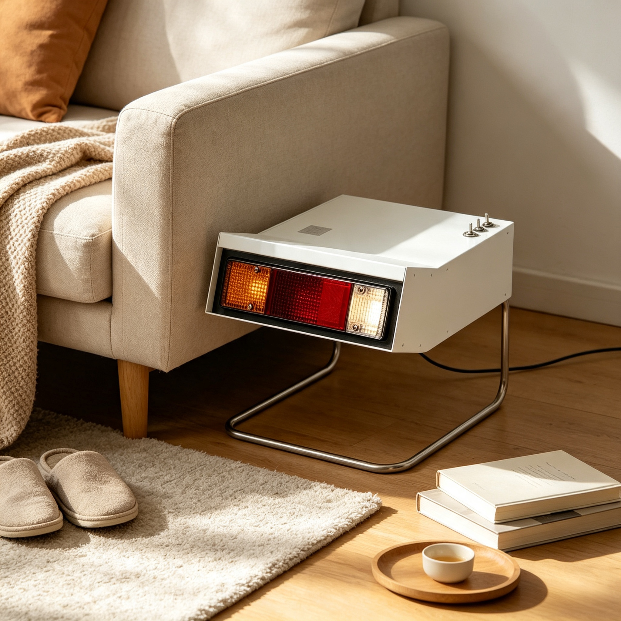 Vintage car inspired side table details