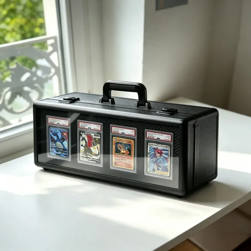 Premium 4-Row Trading Card Storage & Display Case