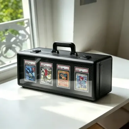 Premium 4-Row Trading Card Storage & Display Case
