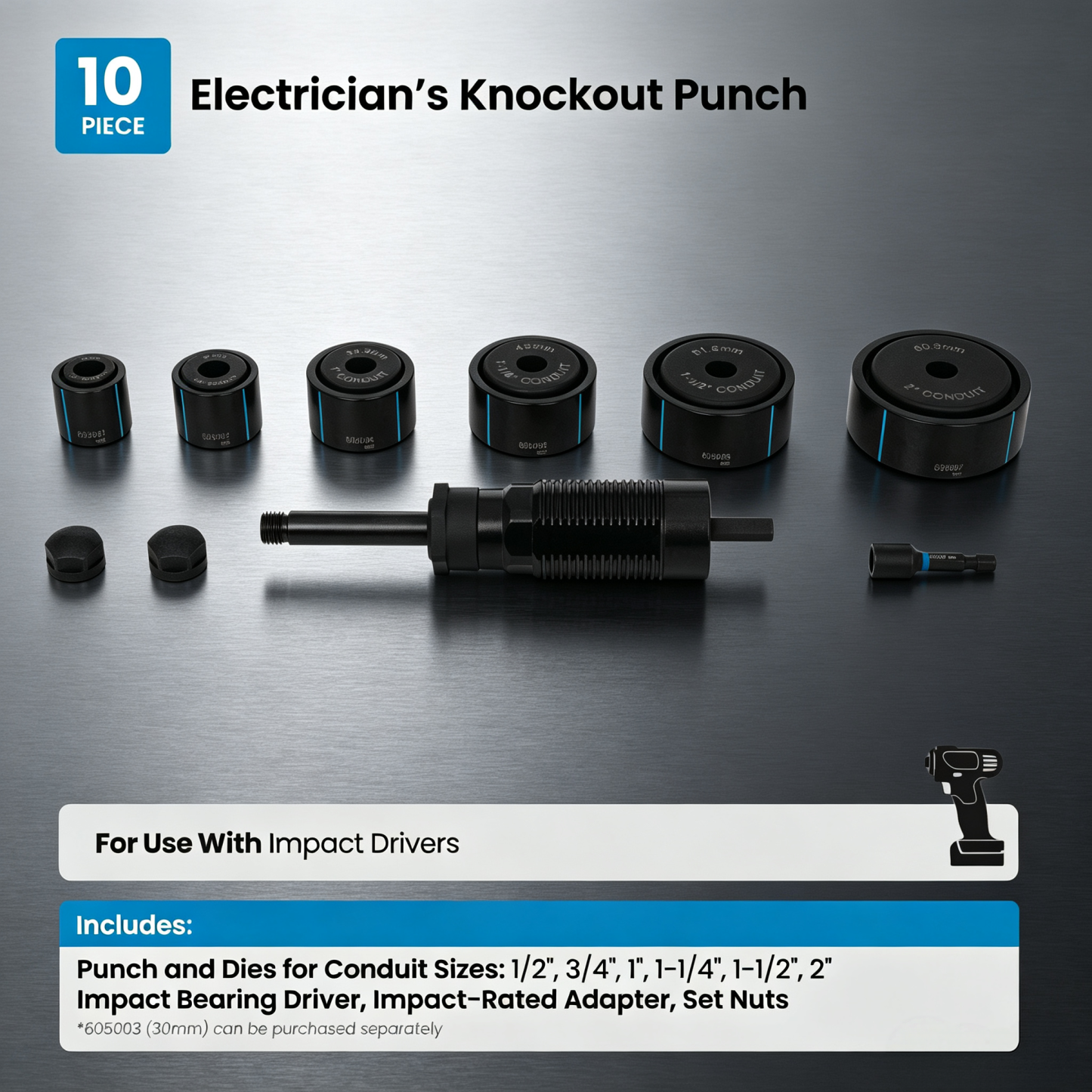 10-Piece Knockout Punch Die Set