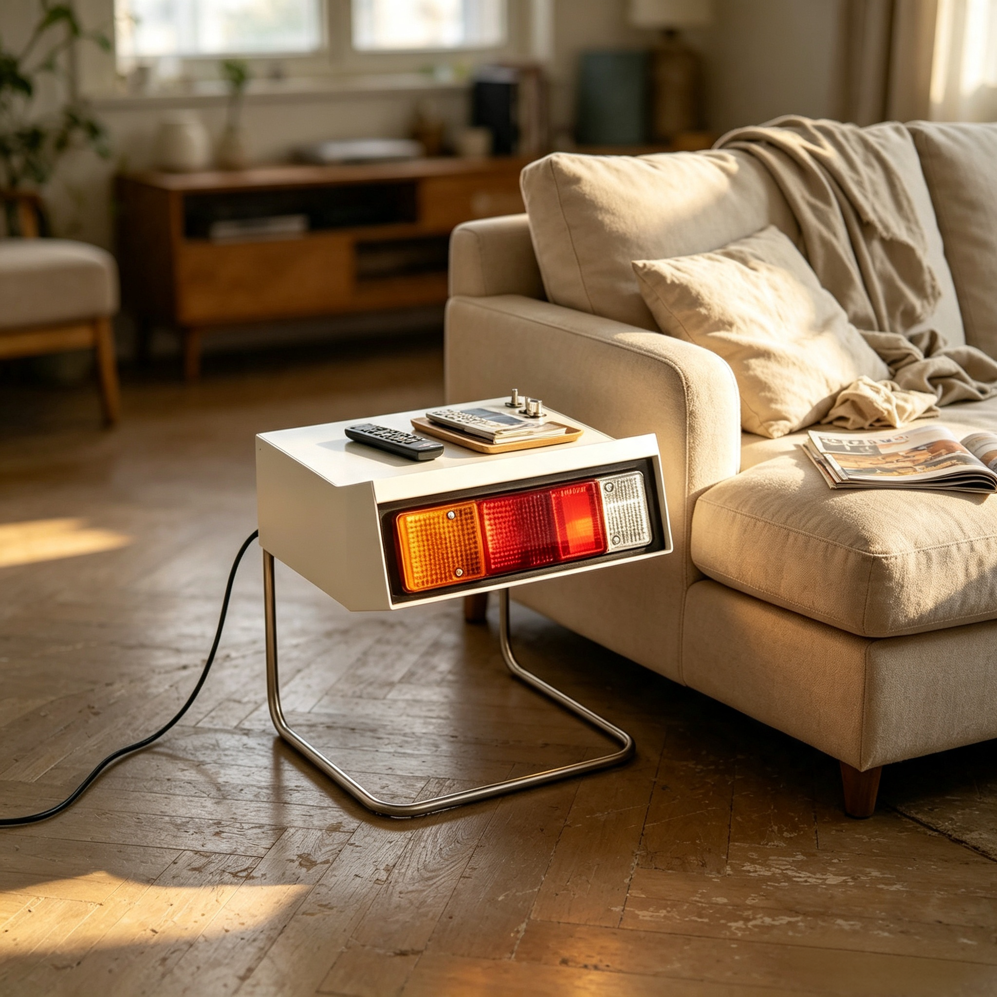 Vintage Car Light Side Table in living room