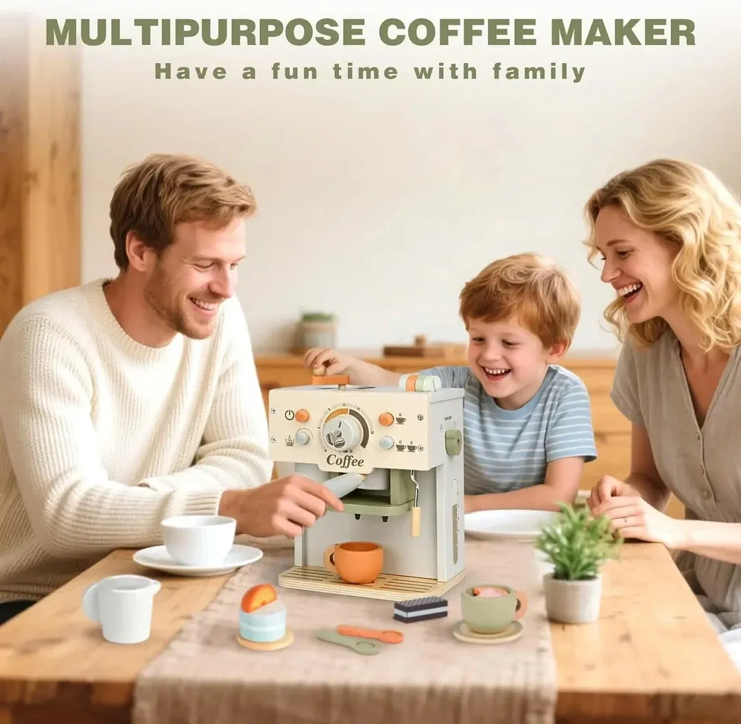 Wooden Coffee Maker Playset for Kids ☕✨