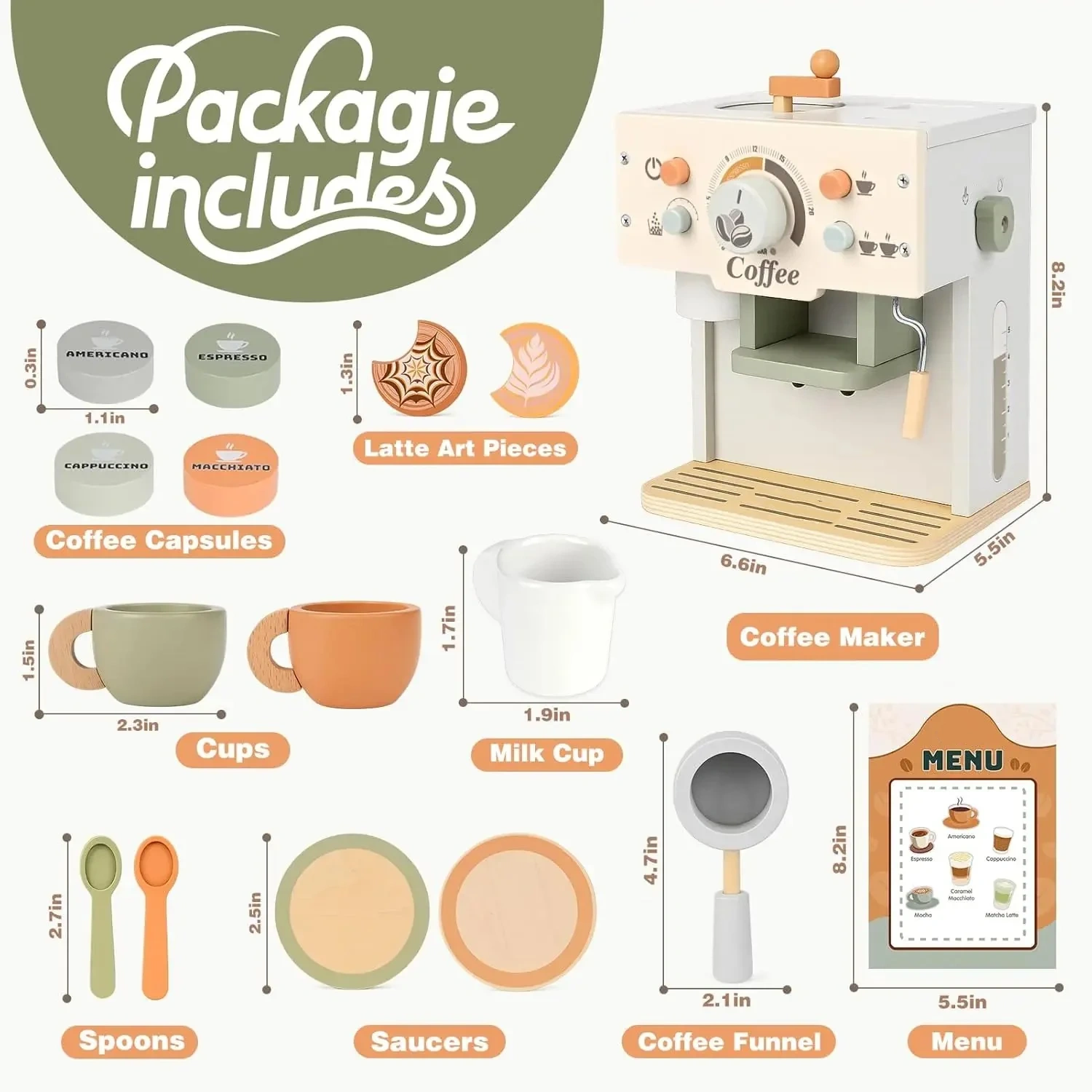 Wooden Coffee Maker Playset for Kids ☕✨