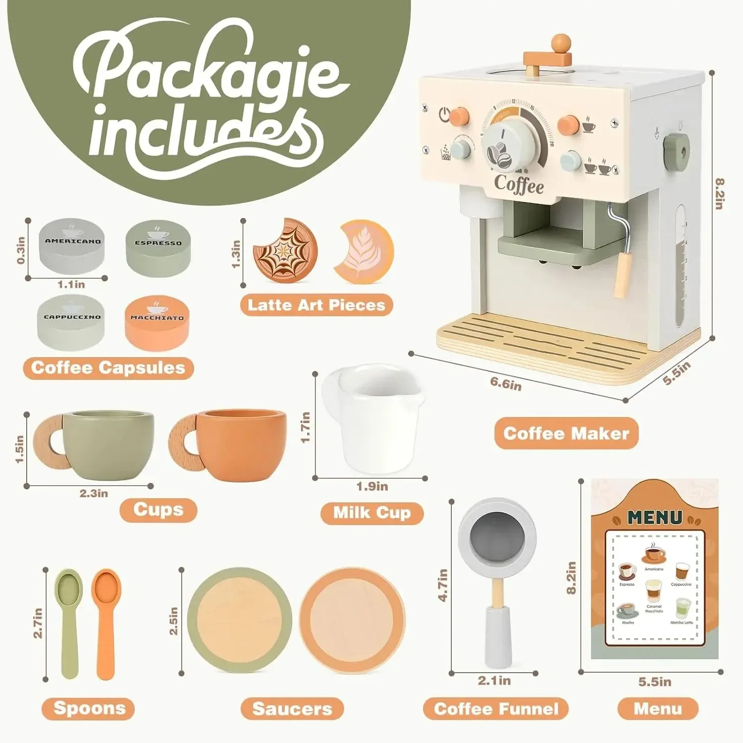 Wooden Coffee Maker Playset for Kids ☕✨