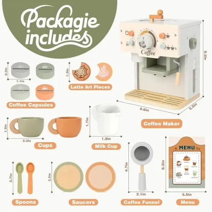 Wooden Coffee Maker Playset for Kids ☕✨