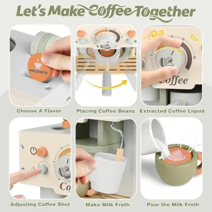 Wooden Coffee Maker Playset for Kids ☕✨