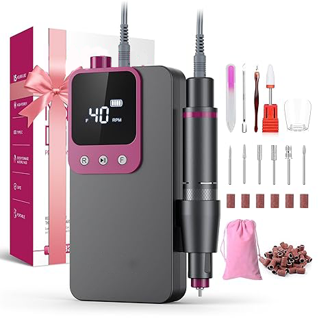 Professional electric nail file, portable acrylic gel nail file