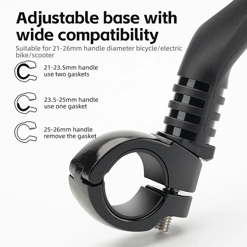 Bicycle Rearview Mirror – 360° Adjustable, Fits 21-26mm Handlebars