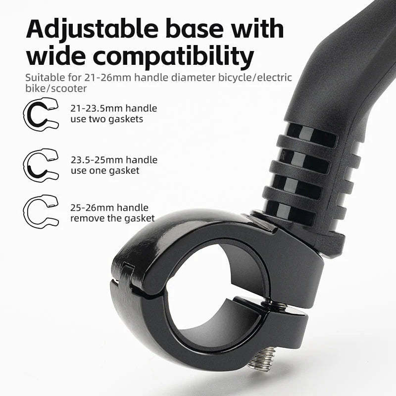 Bicycle Rearview Mirror – 360° Adjustable, Fits 21-26mm Handlebars