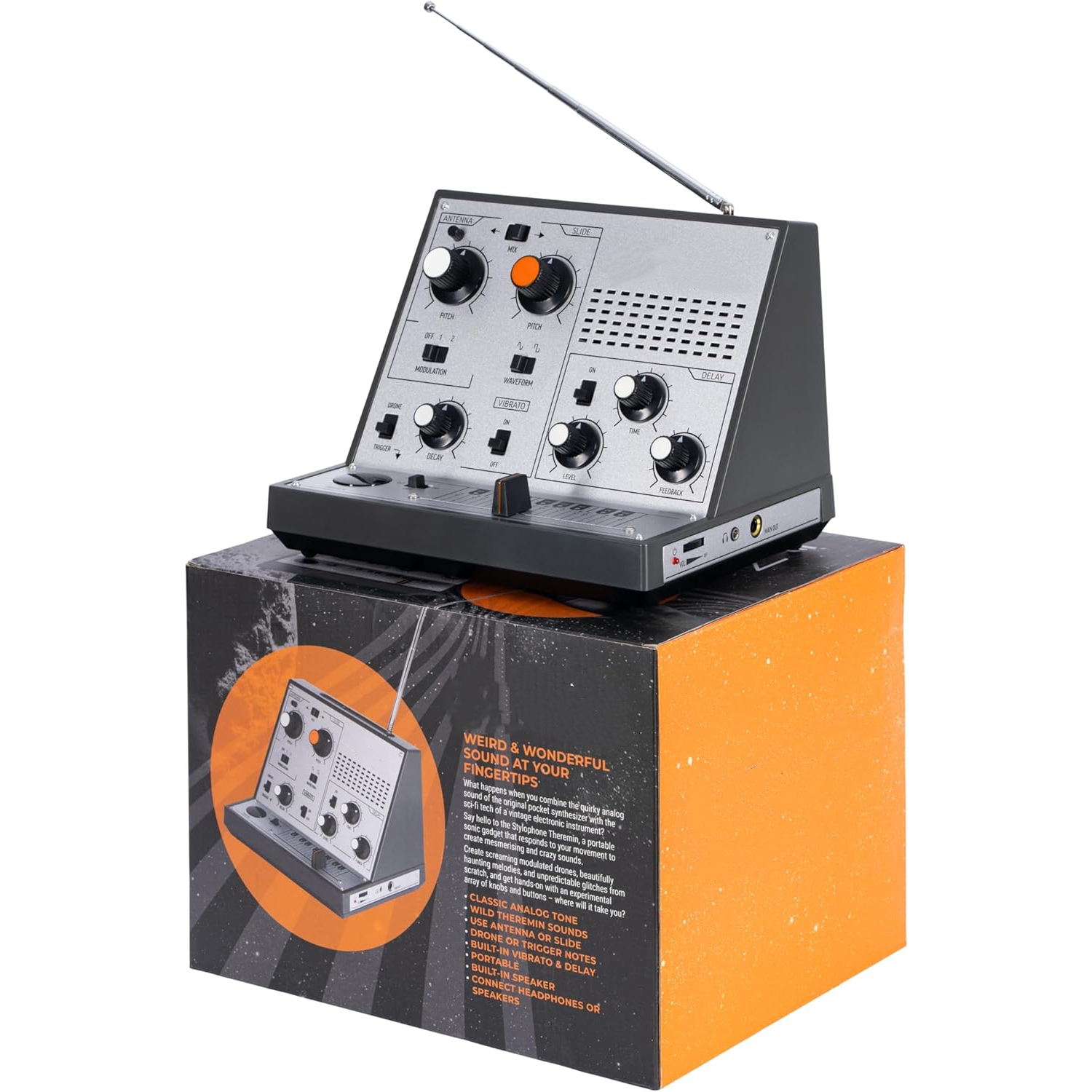 A portable touchscreen synthesizer featuring vintage analog sounds and effects