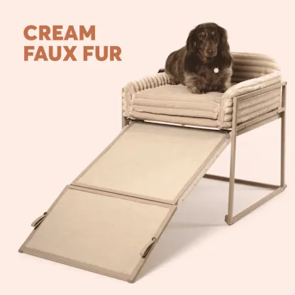 Pet Chair with Built-in Ramp | Cozy Table-Side Seat for Small & Senior Pets