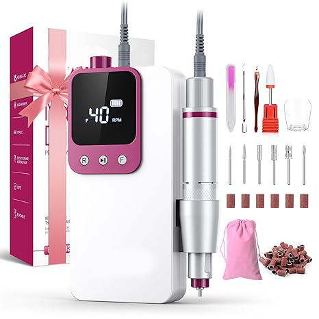 Professional electric nail file, portable acrylic gel nail file
