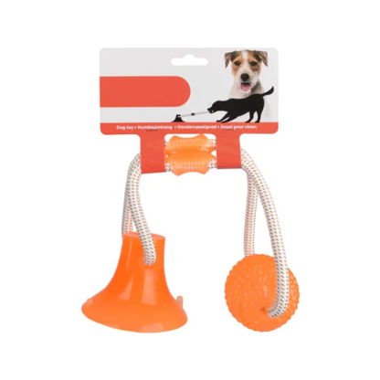 Puppy toy with suction cup handle