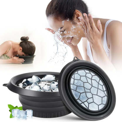 Collapsible Silicone Facial Ice Bowl – Built-in Ice Tray for Skincare, Acne Relief, and Face Tightening