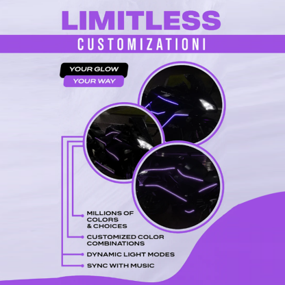 Motorcycle LED fluorescent lights wrapped all over