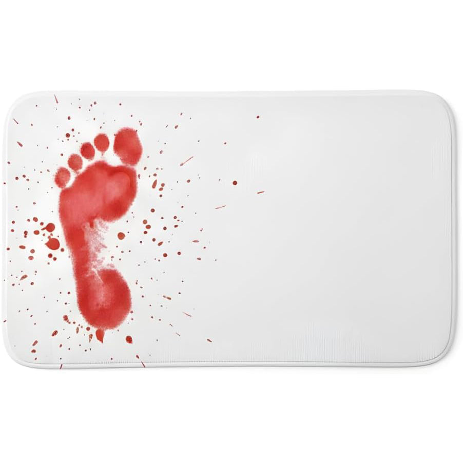 Color-Changing Horror Bath Mat – Red Footprints Appear When Wet